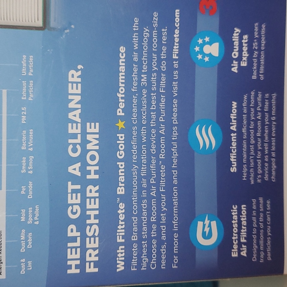NEW Filtrete Room Air Purifier Plus Odor Reduction Filter A/D/H HEPA type - Picture 6 of 12